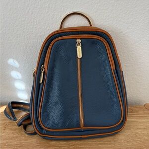 Valentina Italian Leather Convertible Sling Mini Backpack